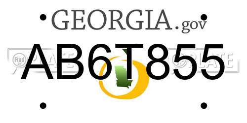 AB6T855 Georgia License Plate