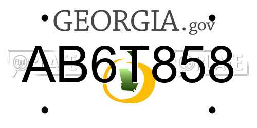 AB6T858 Georgia License Plate