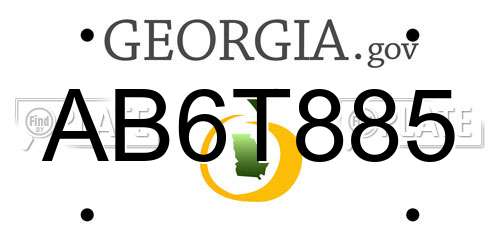 AB6T885 Georgia License Plate