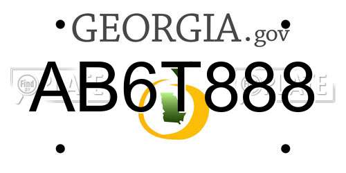 AB6T888 Georgia License Plate