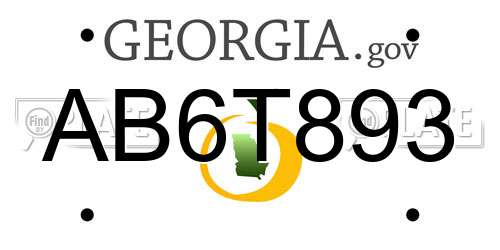 AB6T893 Georgia License Plate