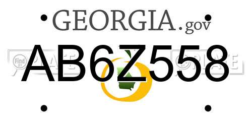 AB6Z558 Georgia License Plate