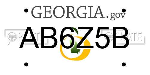 AB6Z5B Georgia License Plate