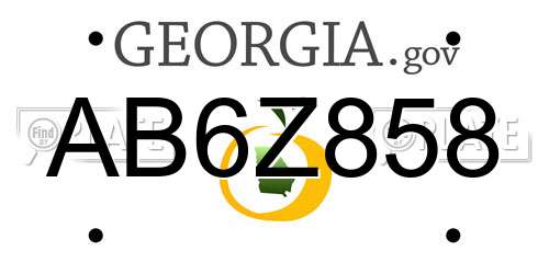 AB6Z858 Georgia License Plate