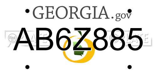 AB6Z885 Georgia License Plate
