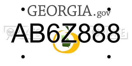 AB6Z888 Georgia License Plate