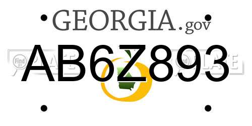 AB6Z893 Georgia License Plate