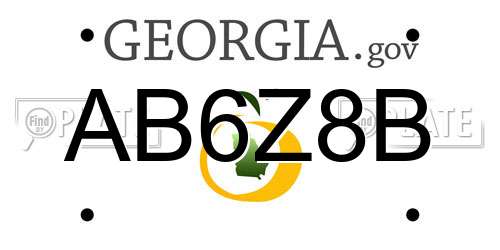 AB6Z8B Georgia License Plate