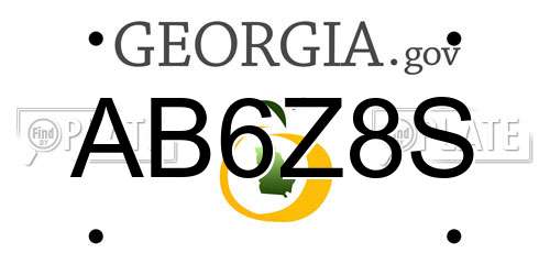 AB6Z8S Georgia License Plate