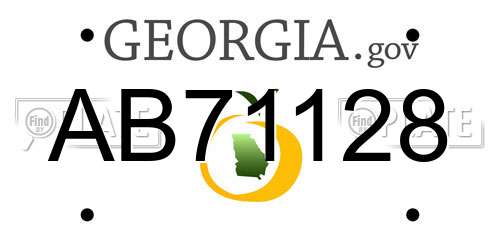 AB71128 Georgia License Plate