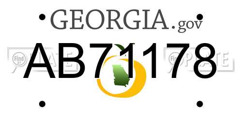 AB71178 Georgia License Plate