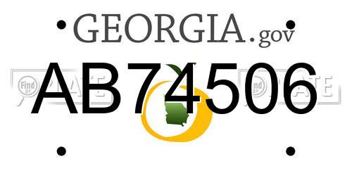AB74506 Georgia License Plate