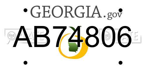 AB74806 Georgia License Plate