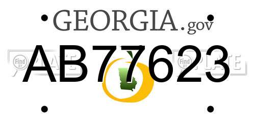 AB77623 Georgia License Plate