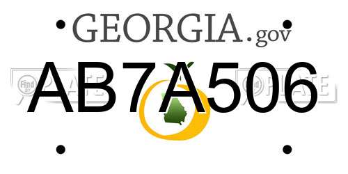 AB7A506 Georgia License Plate