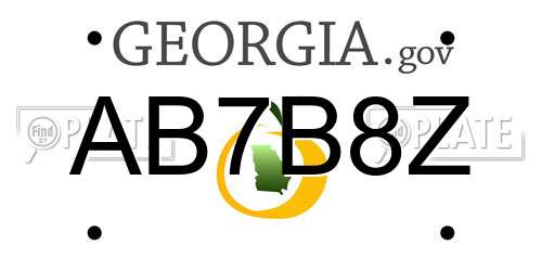 AB7B8Z Georgia License Plate