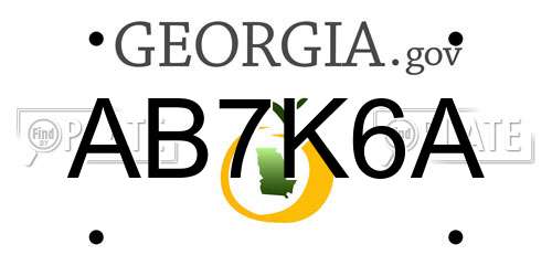 AB7K6A Georgia License Plate