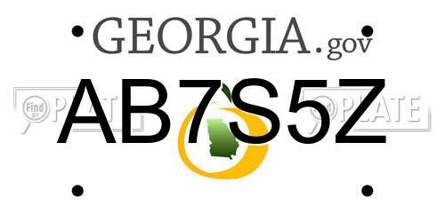 AB7S5Z Georgia License Plate