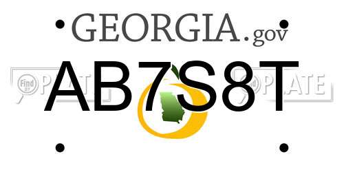 AB7S8T Georgia License Plate