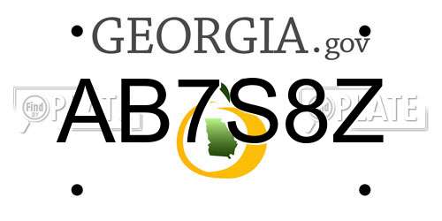 AB7S8Z Georgia License Plate