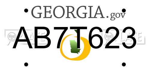 AB7T623 Georgia License Plate