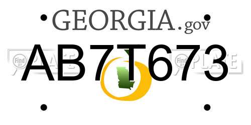 AB7T673 Georgia License Plate
