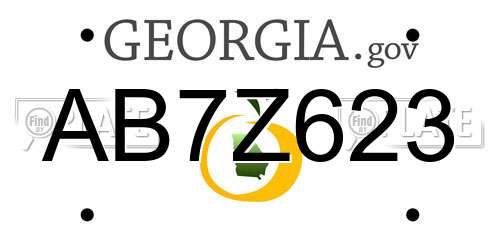 AB7Z623 Georgia License Plate
