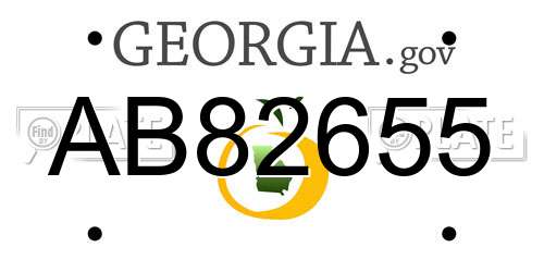 AB82655 Georgia License Plate
