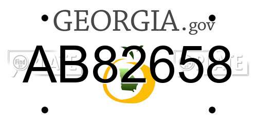 AB82658 Georgia License Plate