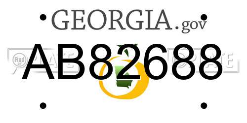 AB82688 Georgia License Plate