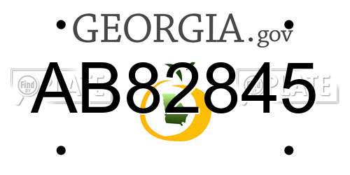 AB82845 Georgia License Plate