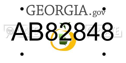 AB82848 Georgia License Plate