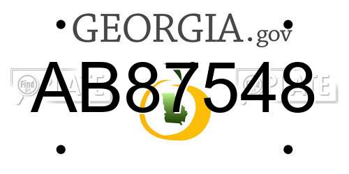 AB87548 Georgia License Plate