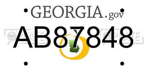AB87848 Georgia License Plate
