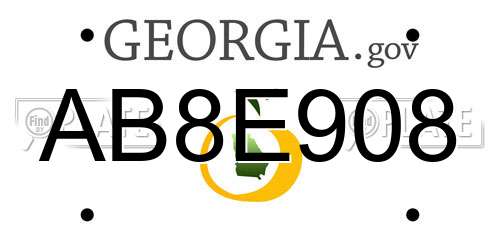 AB8E908 Georgia License Plate