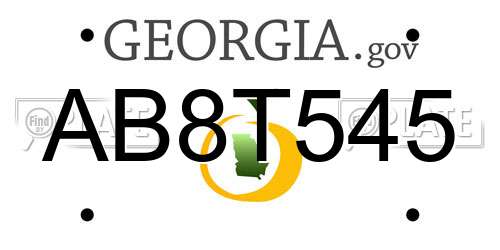 AB8T545 Georgia License Plate