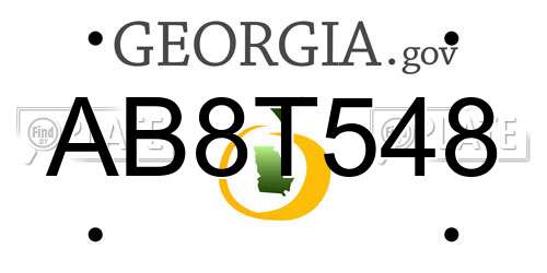AB8T548 Georgia License Plate