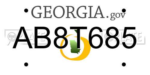 AB8T685 Georgia License Plate