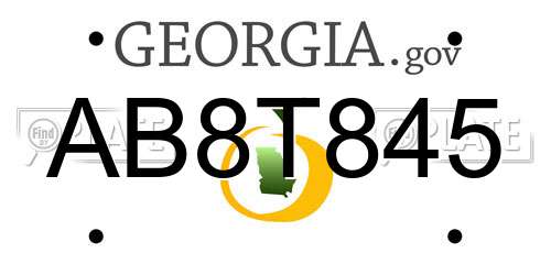 AB8T845 Georgia License Plate