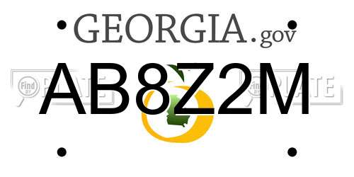 AB8Z2M Georgia License Plate