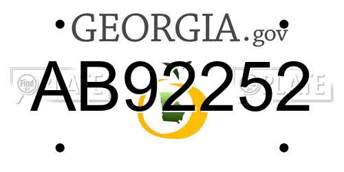AB92252 Georgia License Plate