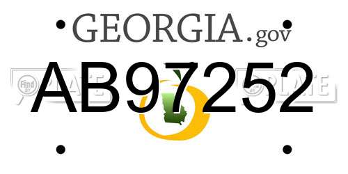 AB97252 Georgia License Plate