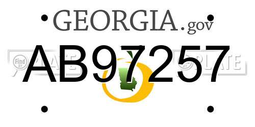 AB97257 Georgia License Plate