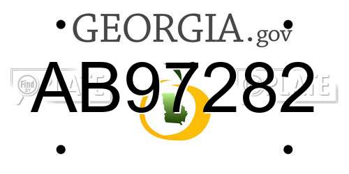 AB97282 Georgia License Plate