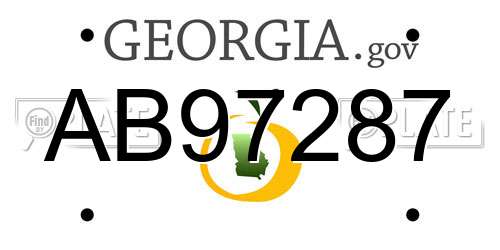 AB97287 Georgia License Plate