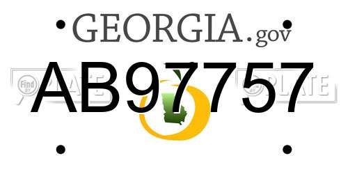 AB97757 Georgia License Plate