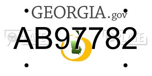 AB97782 Georgia License Plate