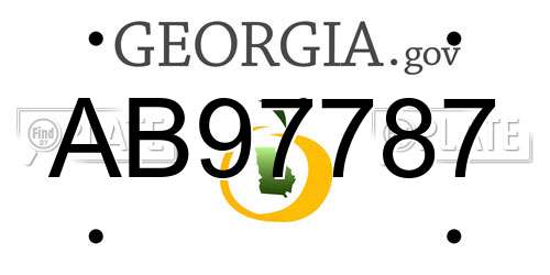 AB97787 Georgia License Plate