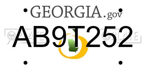AB9T252 Georgia License Plate