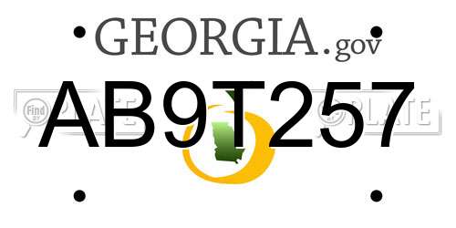 AB9T257 Georgia License Plate